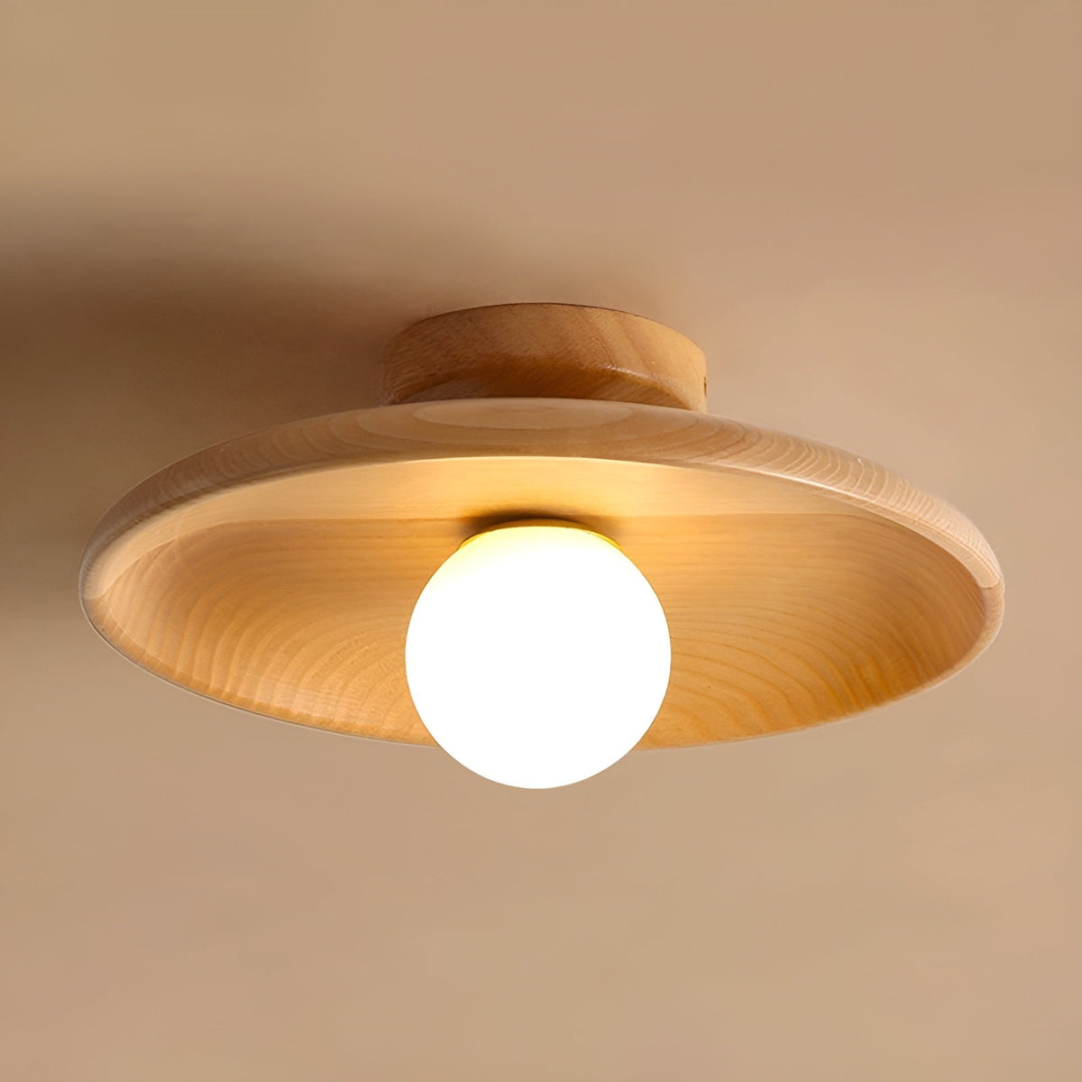 WoodBliss - Wabi Sabi Wooden Ceiling Light with LED