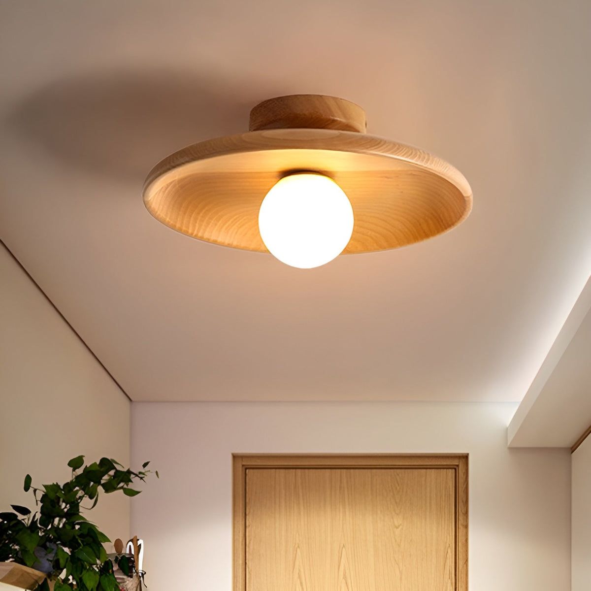 WoodBliss - Wabi Sabi Wooden Ceiling Light with LED