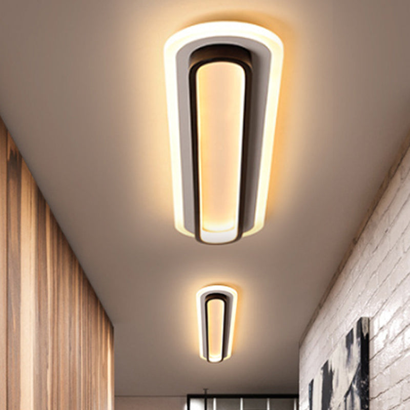 Ovaluxe Glow - Elegant Oval LED Ceiling Light in Black or White