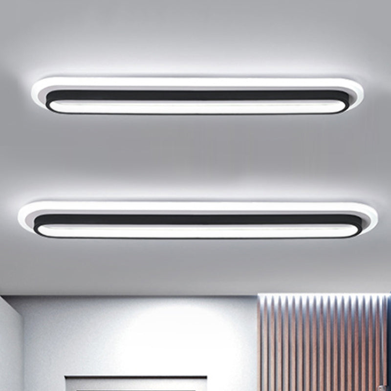 Ovaluxe Glow - Elegant Oval LED Ceiling Light in Black or White