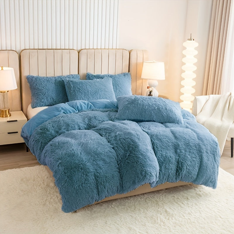 IndulgeNest - Ultra Soft Plush Duvet Cover Set with Zip Closure