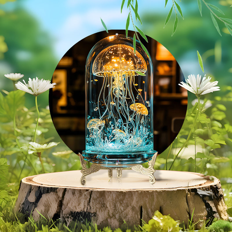 CrystalJelly Lamp - Artistic Glass Jellyfish Lamp