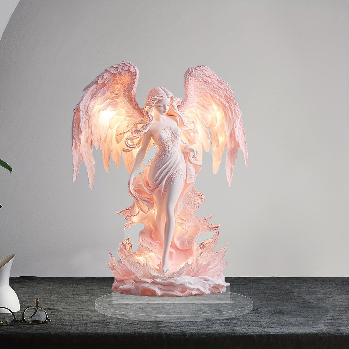 AngelGlow - Elegant Acrylic Angel Decorative Plaque