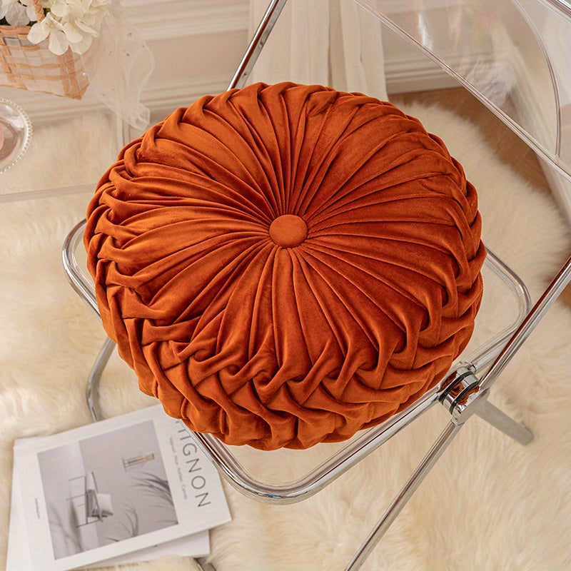 VelvetPumpkin Cushion - Soft Round Velvet Cushion for Your Home