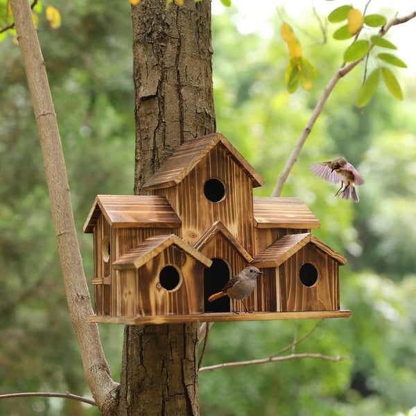 NatureNest - Nichoir en bois fait main pour oiseaux du jardin