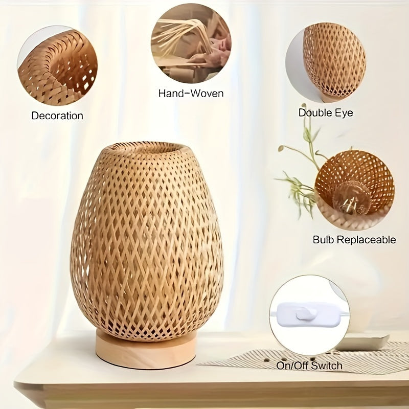 BambooGlow - Handcrafted Bamboo LED Table Lamp