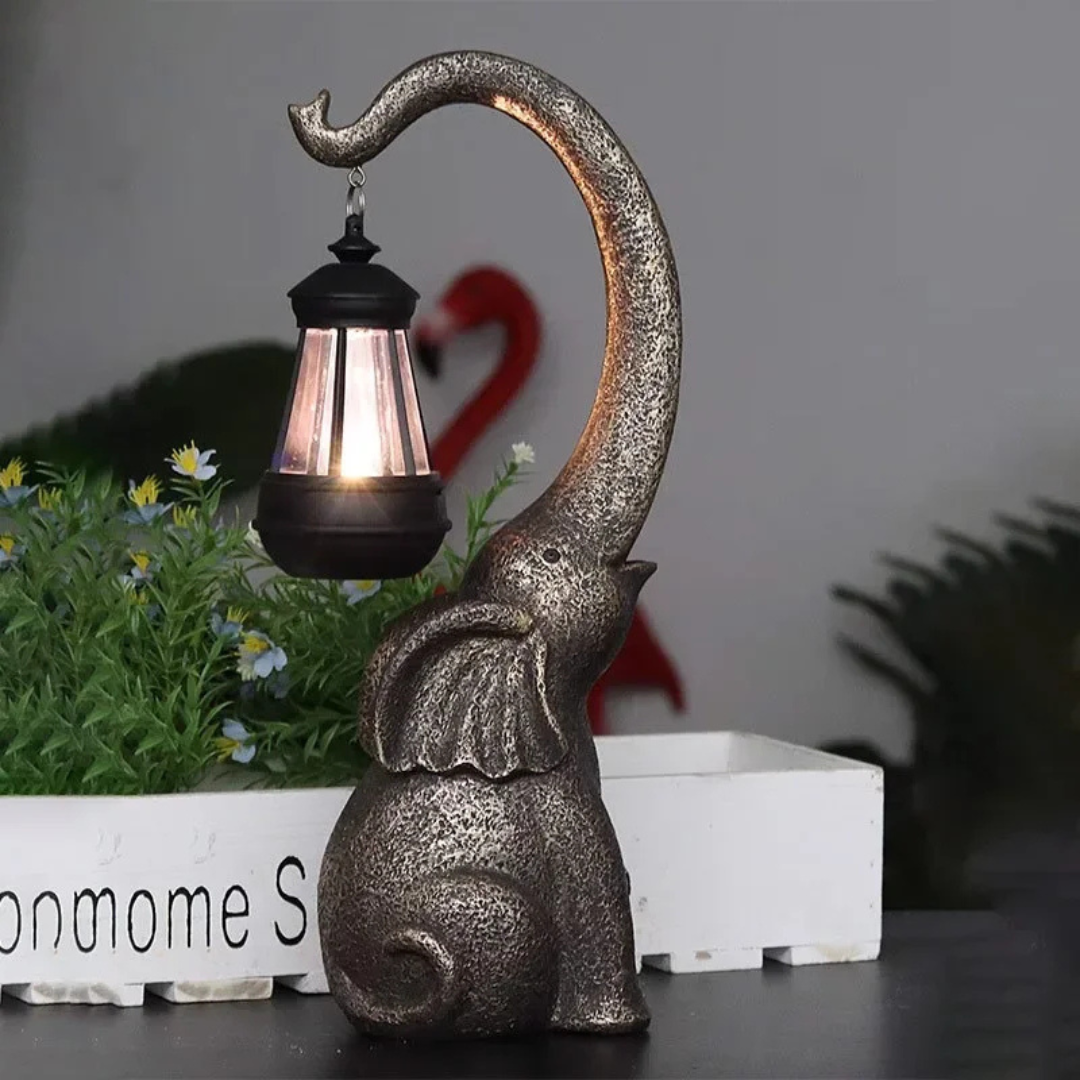 MagicElephant - Lampe Solaire Éléphant Décorative pour Jardin et Maison