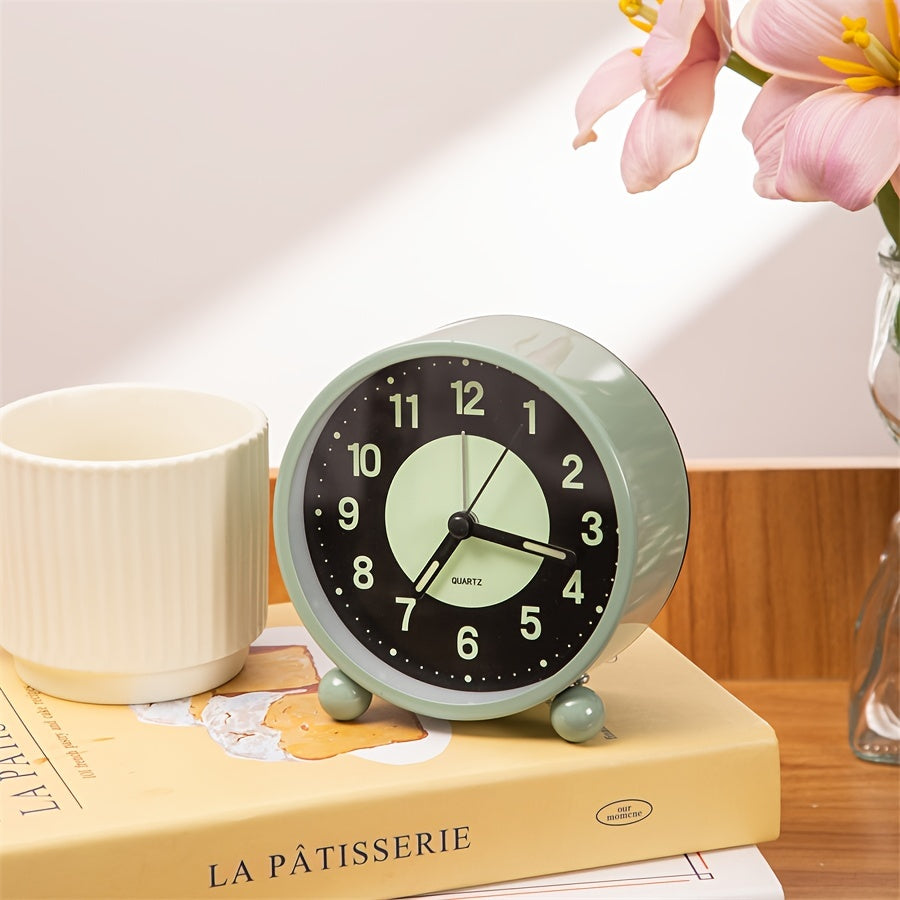 EleganceMetal Clock - Metal Travel Alarm Clock with Night Light