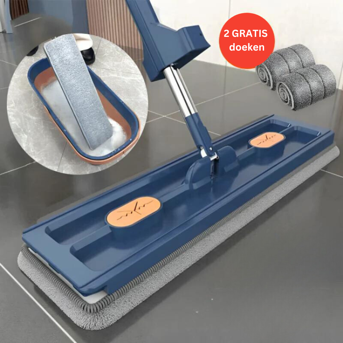 3-in-1 Cleaning Mop - Multifunctional Mop with 2 Free Cloths