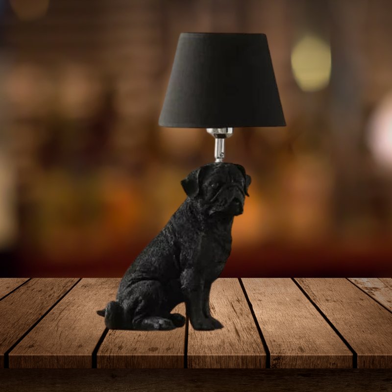 Playful Elegance - Art Deco Style Dog Table Lamp