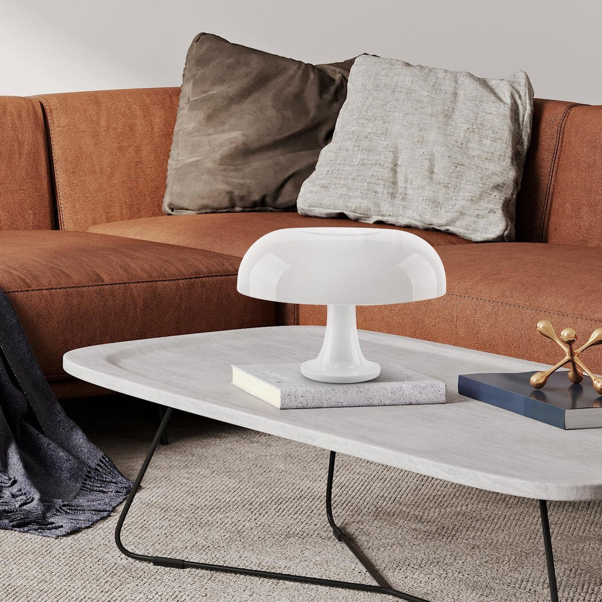 PoussesBlanches - White Mushroom LED Lamp with Bauhaus Design