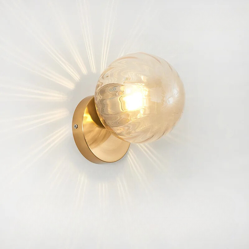 GleamGold - Elegant Gold Glass Wall Sconce