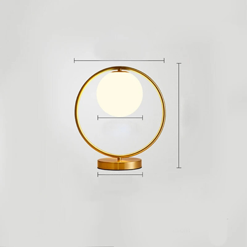LuxeAura - Glass and Iron Ring Design Table Lamp