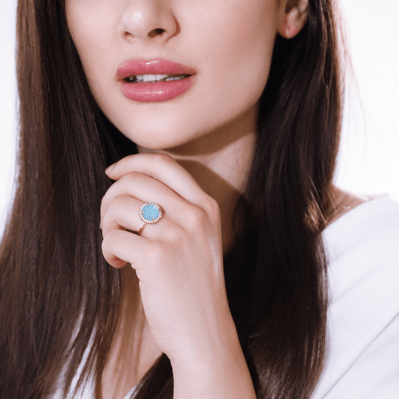 Elowen Glow - Bague cocktail en quartz rose
