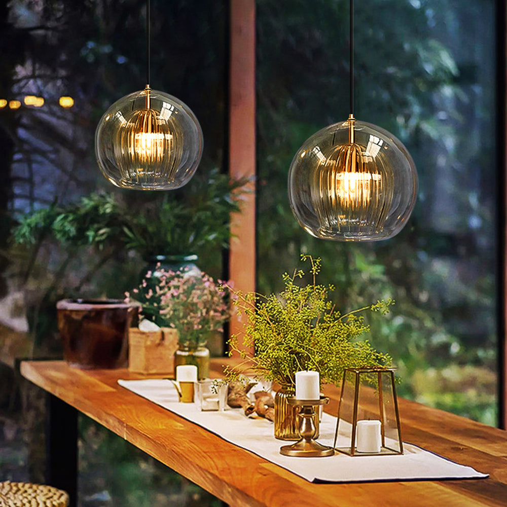 AmberGlow Pendant - Warm Amber Glass Pendant Light