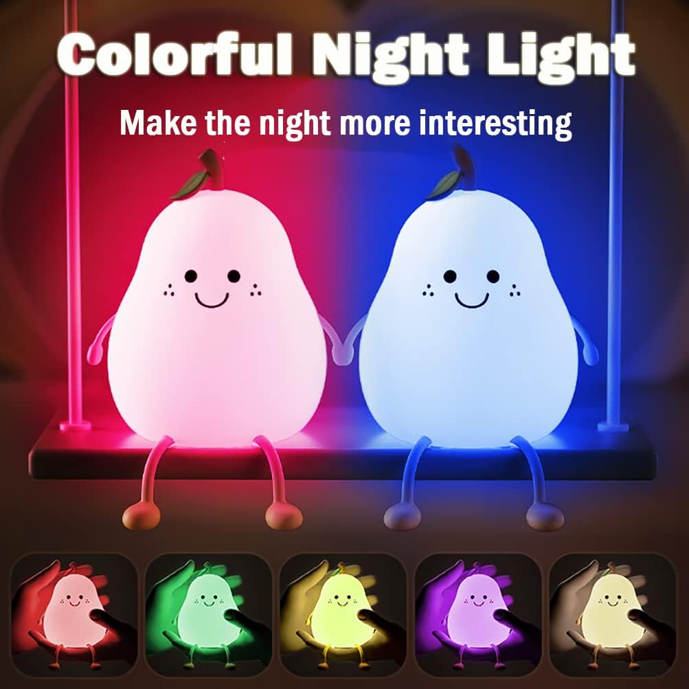 PearGlow - Chic Pear-Shaped Night Light with Warm White Glow