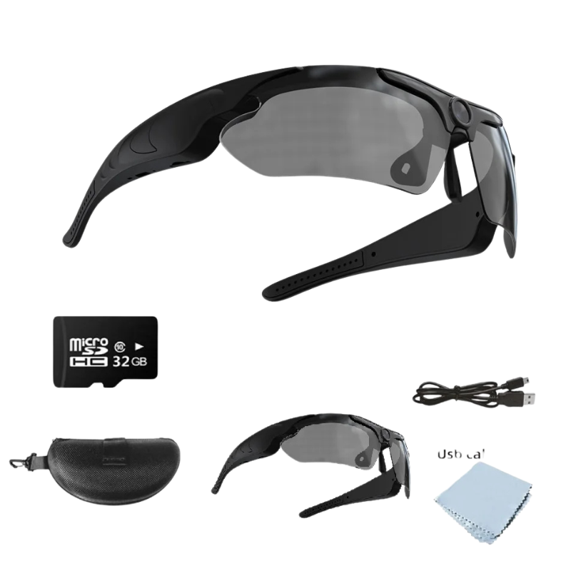 AdventureVision Glasses - Lunettes de soleil polarisées à caméra HD 1080P