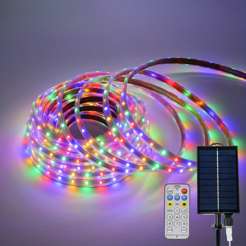 SolarFlex Light - Flexible Solar LED Strip with Remote Control for Outdoor Use