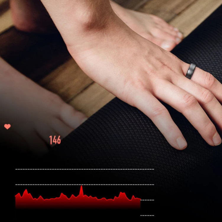 BagueActive - Bague connectée de sport en acier titane