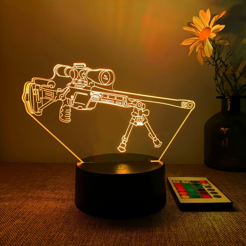 Mavrik - 3D LED Gun-Shaped Night Light with 16 Colors