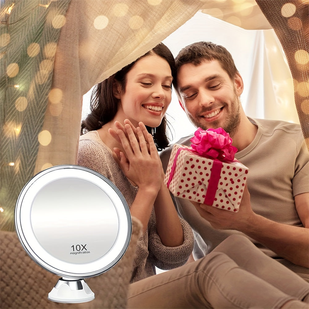 JESLED 10X - Rotating LED Makeup Mirror