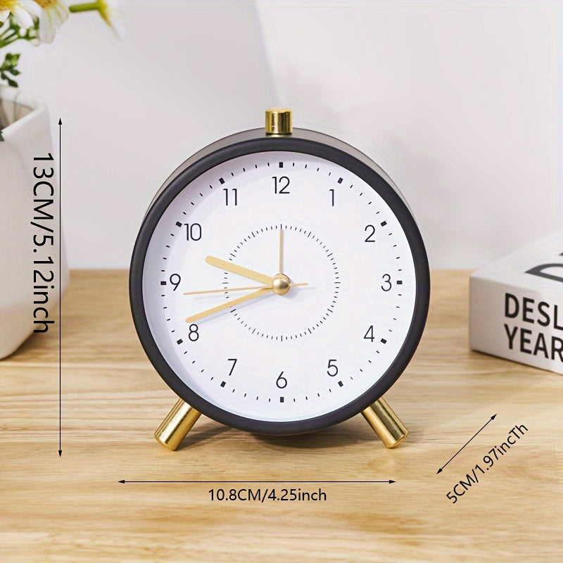 TimeSphere - Round Metal Alarm Clock with Night Light