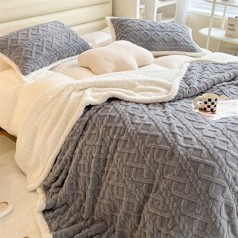 Vintra - Double-Sided Fleece Throw, Vintage Winter Style