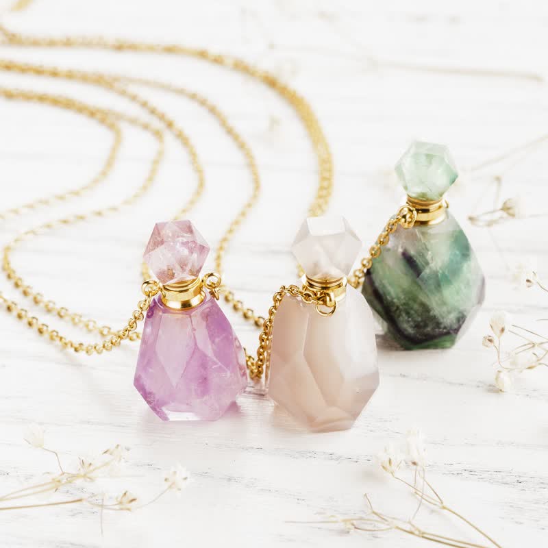Iris - Collier flacon de parfum en cristal