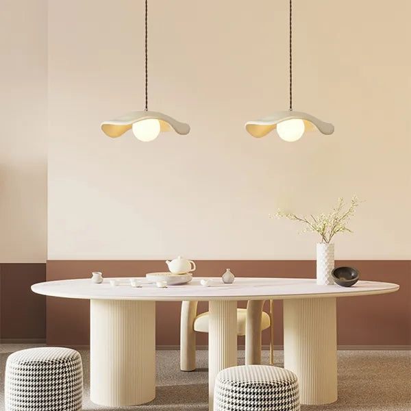 Lotus Leaf Pendant Light - Wabi Sabi Lamp for a Serene Dining Room