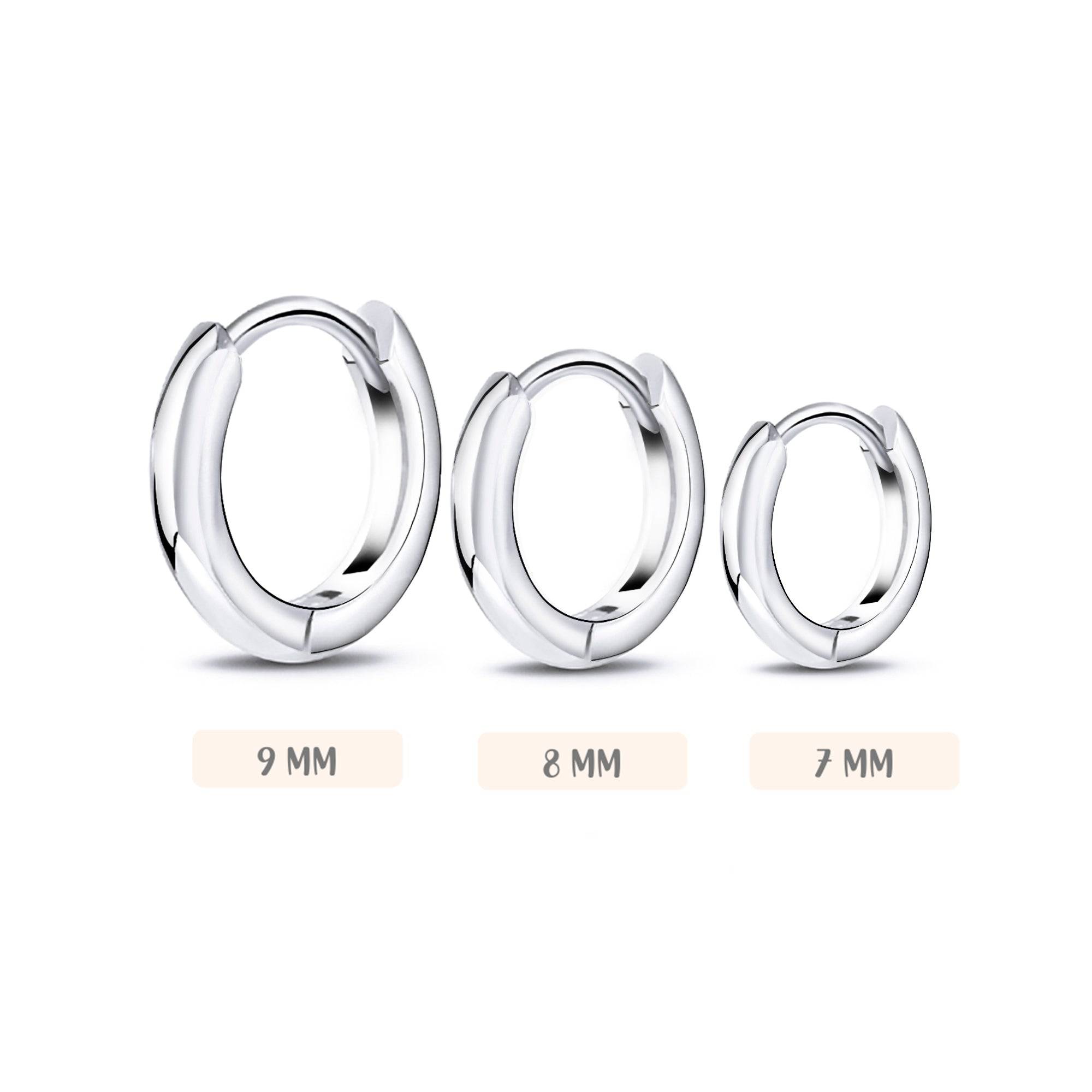 Triella - Set of Three Silver Hoop Earrings in Varied Sizes