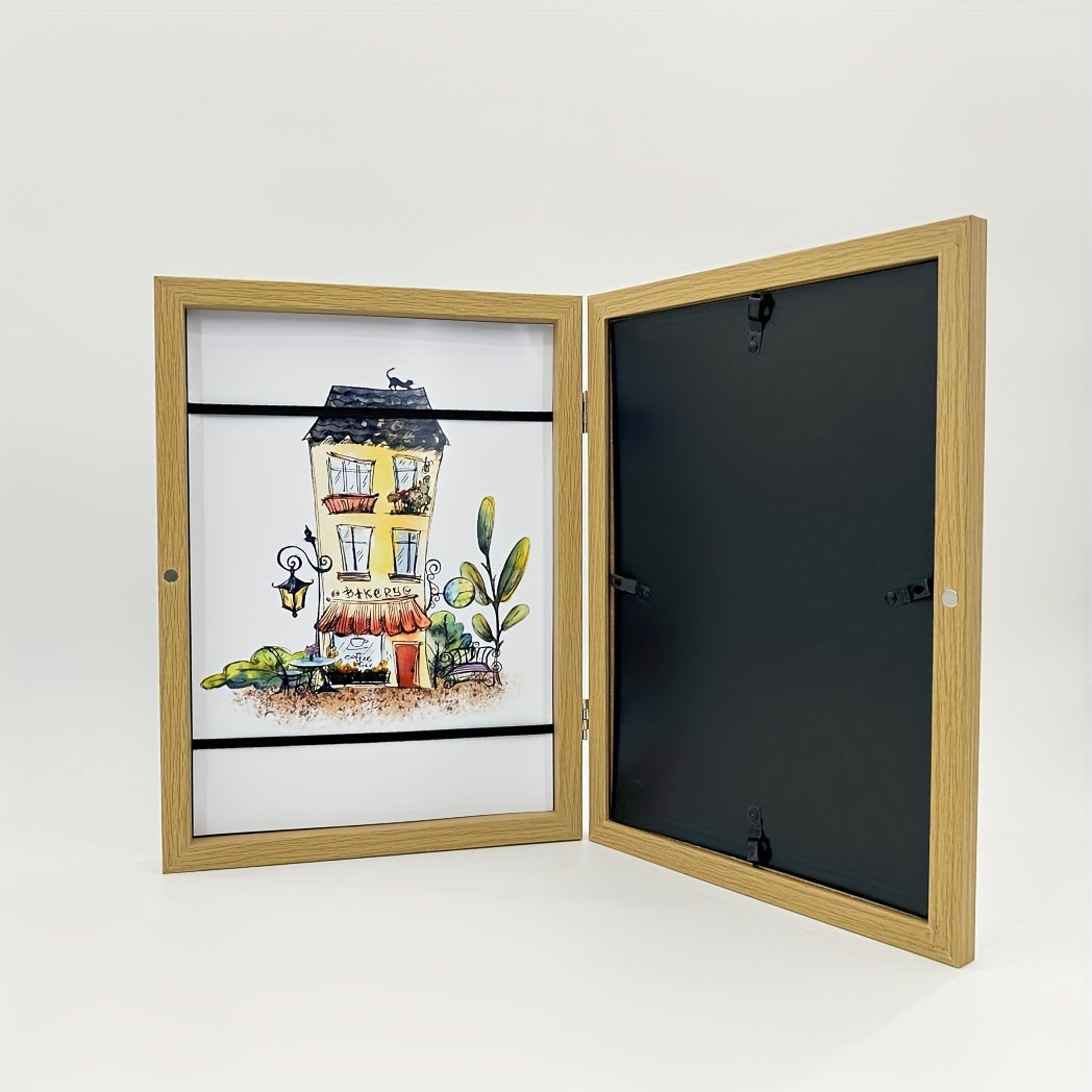 KidArtFrame - Wooden Kids Photo Frame with Front Opening
