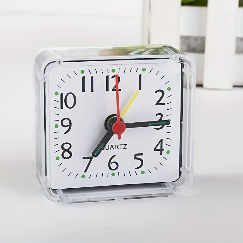 TimeSquare Alarm Clock - Minimalist White Clock for Desk and Bedroom