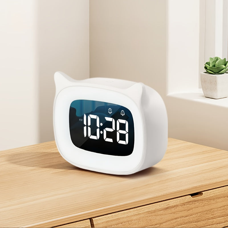 KawaiiCat Clock - Cat Night Light Alarm Clock for Kids' Rooms