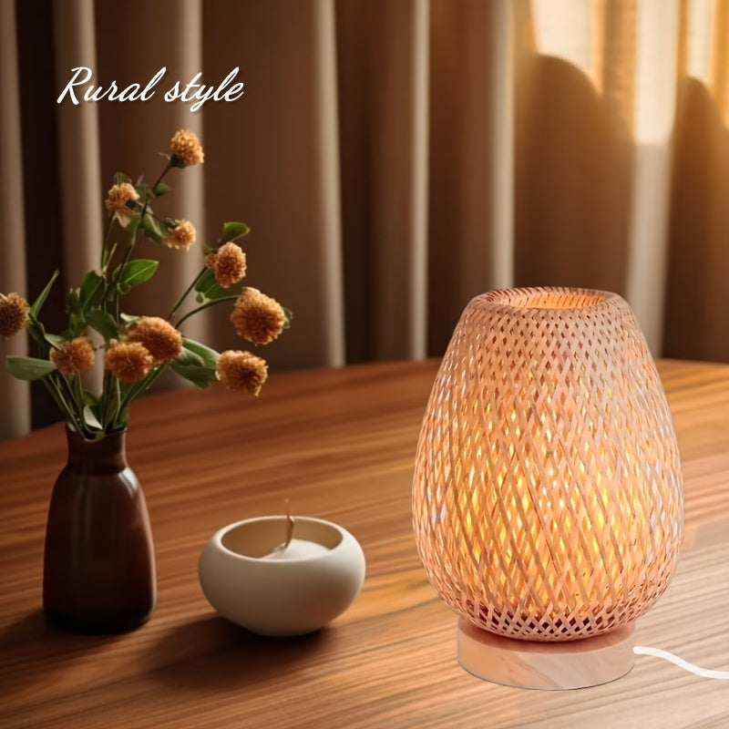 BambooGlow - Handcrafted Bamboo LED Table Lamp