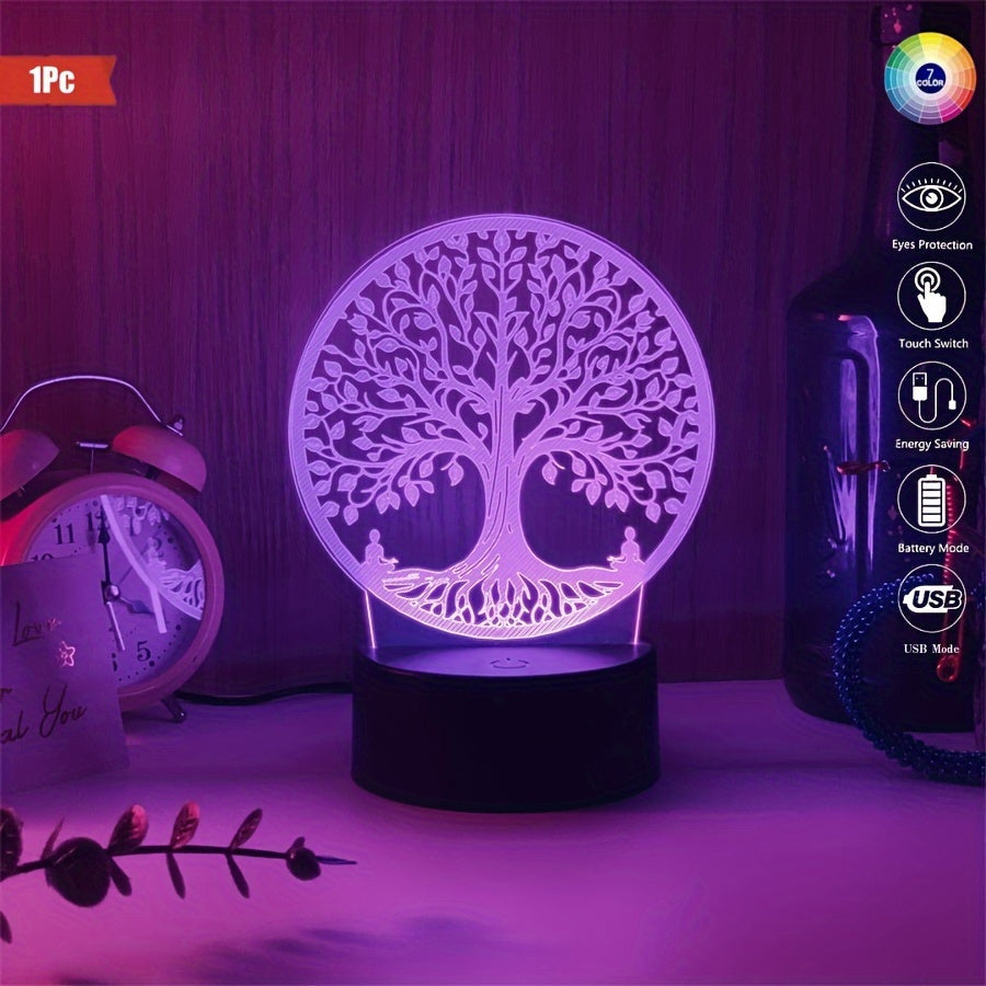 GlowTree Lamp - 3D Acrylic Night Light with USB Power
