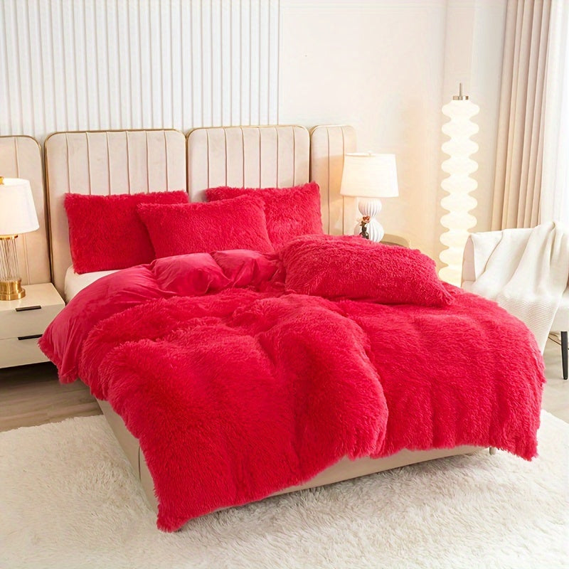 IndulgeNest - Ultra Soft Plush Duvet Cover Set with Zip Closure