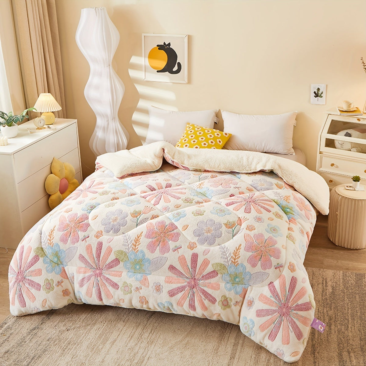 FloralDream - Soft Winter Fleece Duvet with Floral Print
