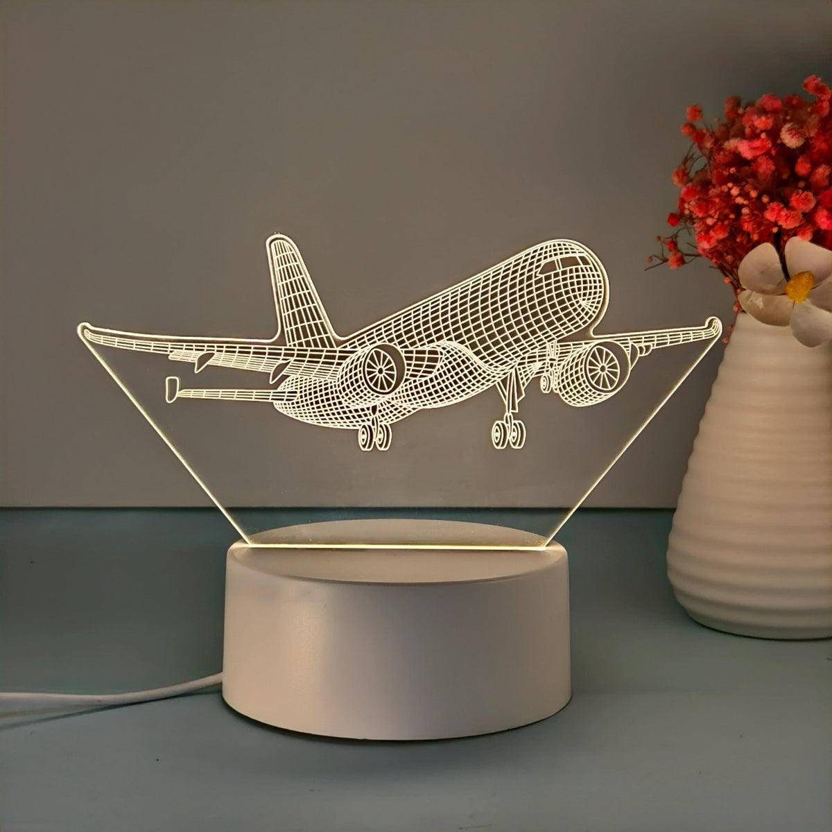 SkyGlow - 3D Airplane LED Night Light with USB Power