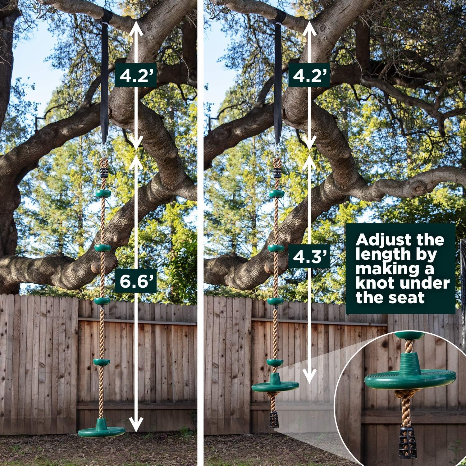 GroveQuest - Tree Swing with Climbing Rope and Platforms for Kids