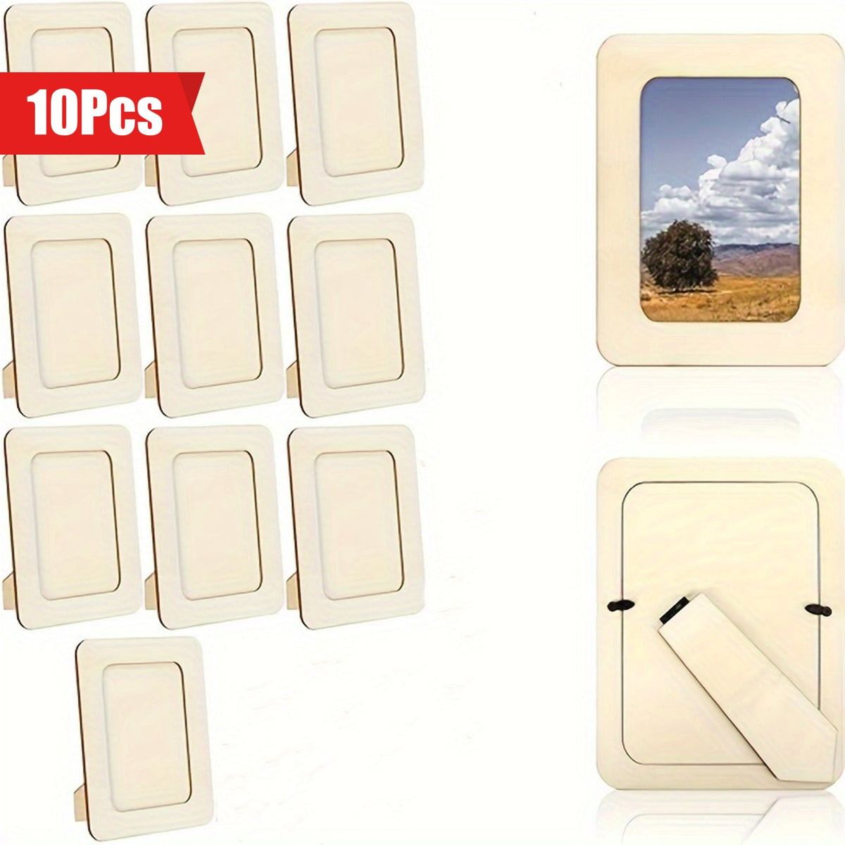Gallanwood - Set of 10 Customizable Wood Photo Frames