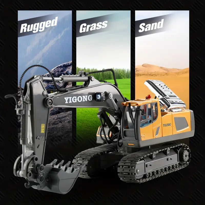 RC Excavator - 11-Function Alloy Construction Toy