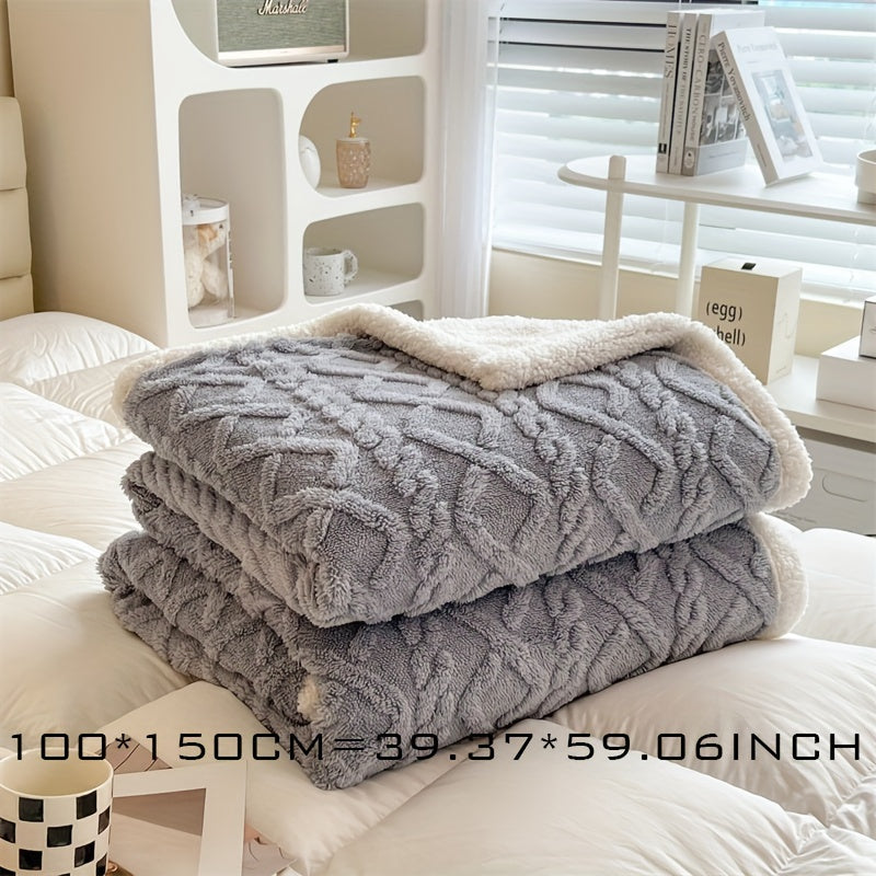 Vintra - Double-Sided Fleece Throw, Vintage Winter Style