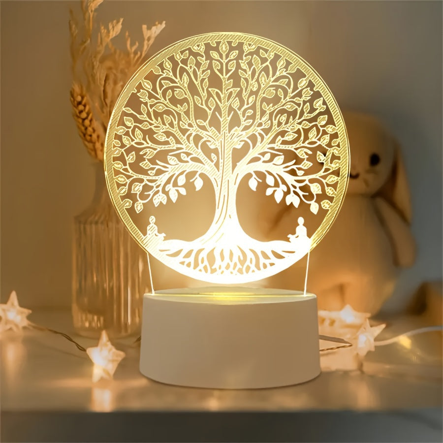 GlowTree Lamp - 3D Acrylic Night Light with USB Power