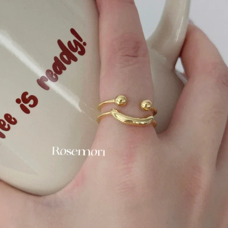 Mila - Bague smiley réglable, fantaisie et bonne humeur