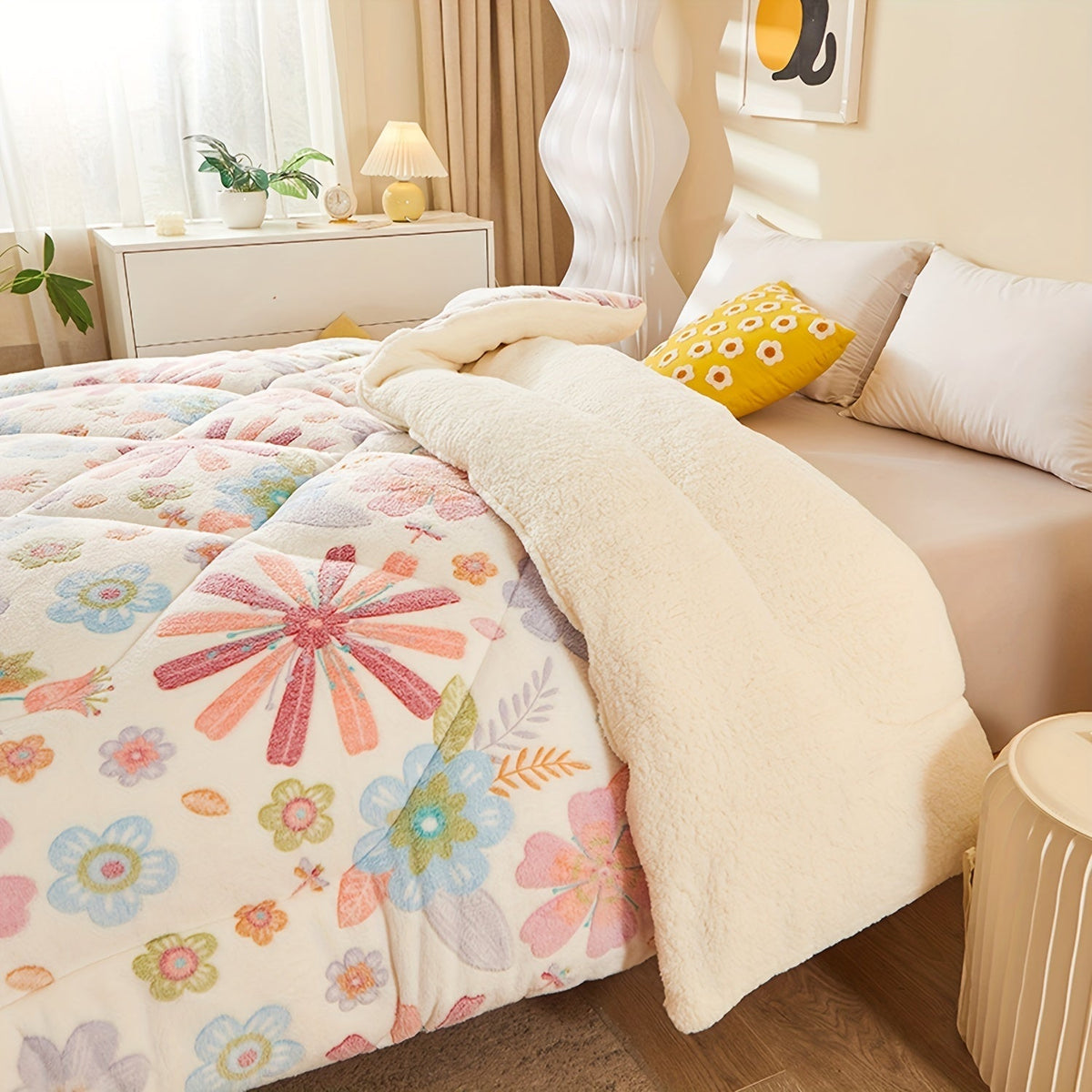 FloralDream - Soft Winter Fleece Duvet with Floral Print