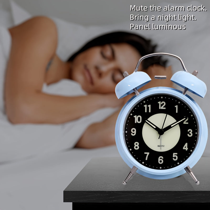 Nyctel - Silent Metal Alarm Clock with Luminous Hands