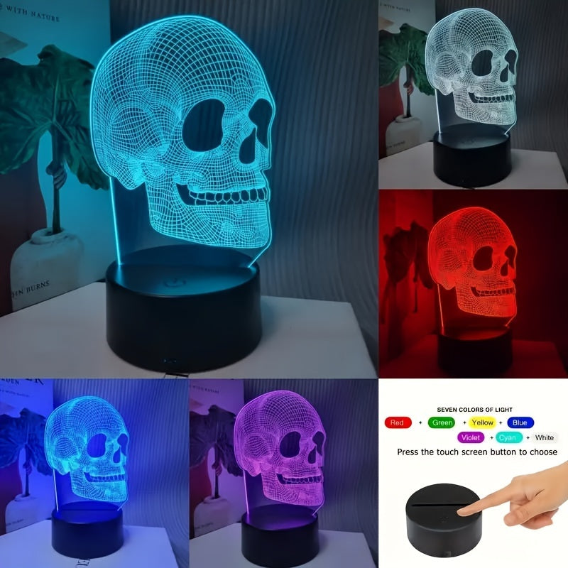 SkullGlow - 3D Geometric Skull LED Table Lamp