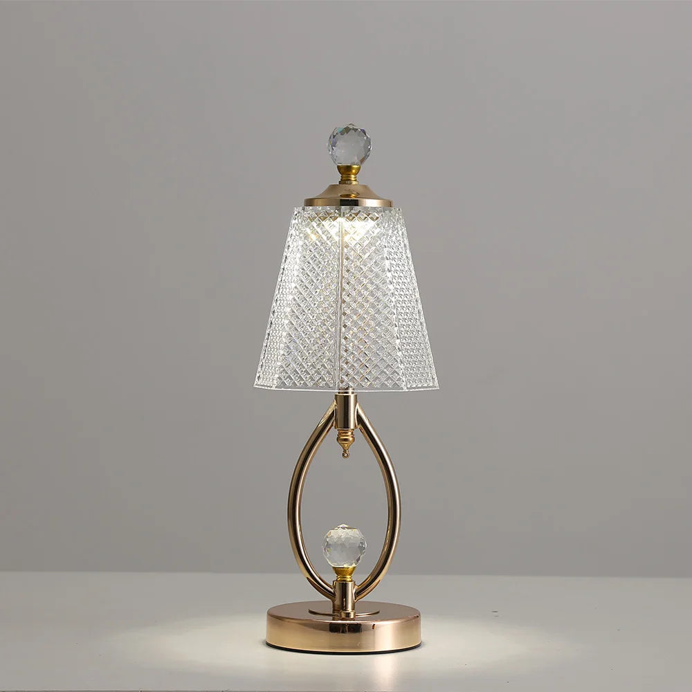 Yorelle - Vintage Crystal Wireless Touch Table Lamp