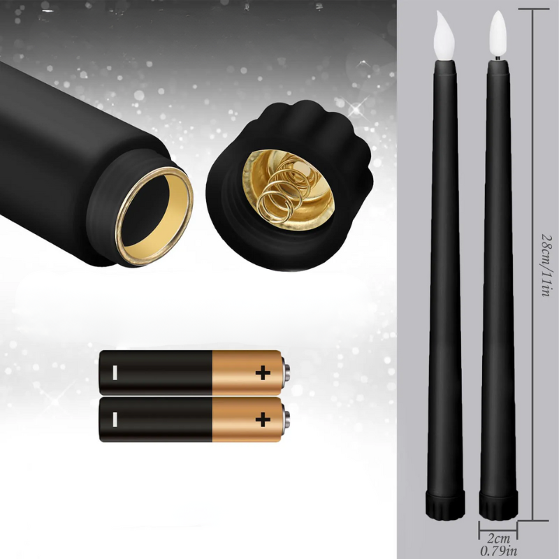 Shadowglow - Elegant Black LED Candles for a Magical Ambience