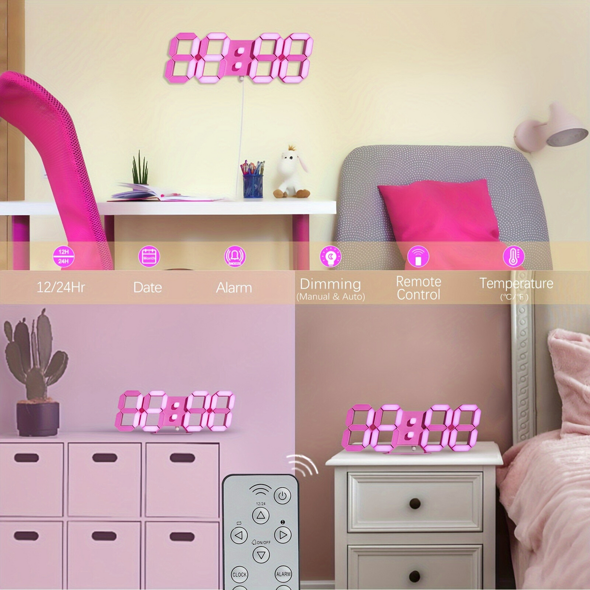 LuxTime - LED Digital Alarm Clock with Adjustable Brightness